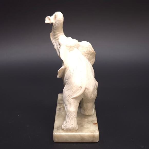 Hand Carved Alabaster Elephant Statue Italy - Picture 4 of 9